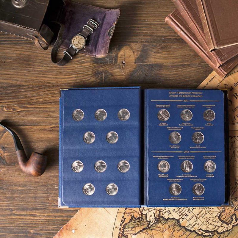Альбом для памятных монет США номиналом 25 центов, «Прекрасная Америка» (2010-2021). Альбо Нумисматико, 034-13-06