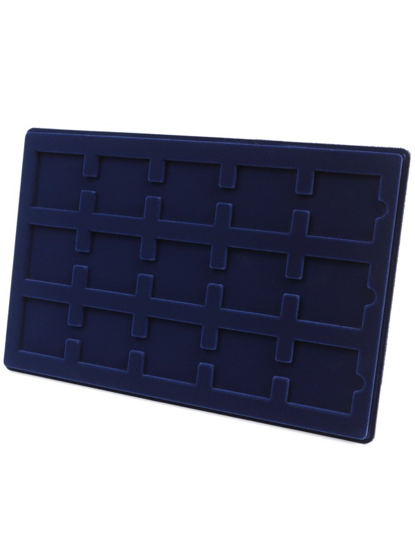  Планшет L (222х333х13 мм) на 15 монет в холдерах или капсулах «Quadrum» (50х50х6 мм), тёмно-синий