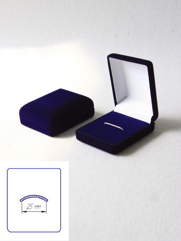 Футляр (61х79х32 мм) с резинкой (25 мм), тёмно-синий