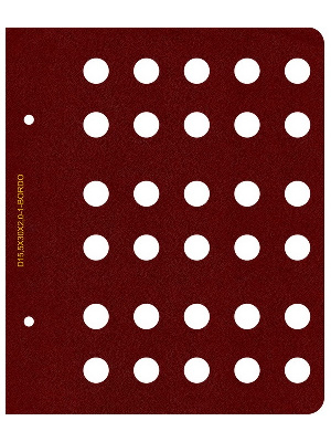 Лист для монет диаметром 15,5 мм (30 ячеек). Альбо Нумисматико
