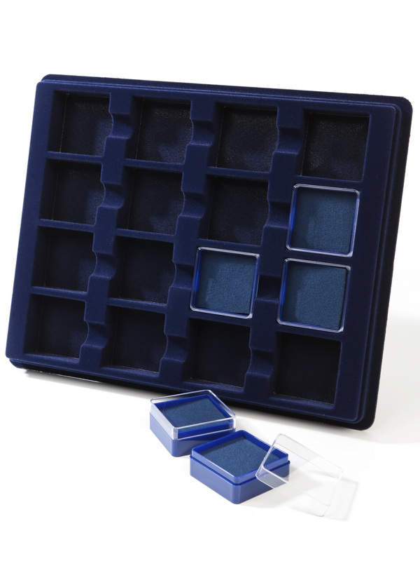  Планшет S (243х304х26 мм) на 16 ячеек для пластиковых капсул 48х48х22 мм, тёмно-синий
