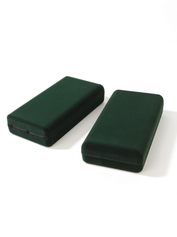  Футляр (62х116х26 мм) под серьги, подвеску, зелёный