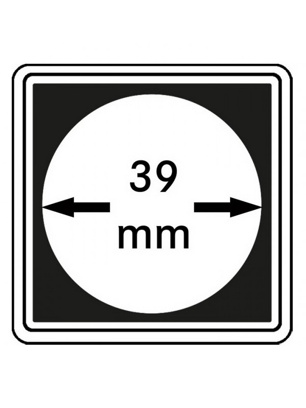 Капсулы Carree для монет 39 мм (в упаковке 4 шт). Lindner, 2240039