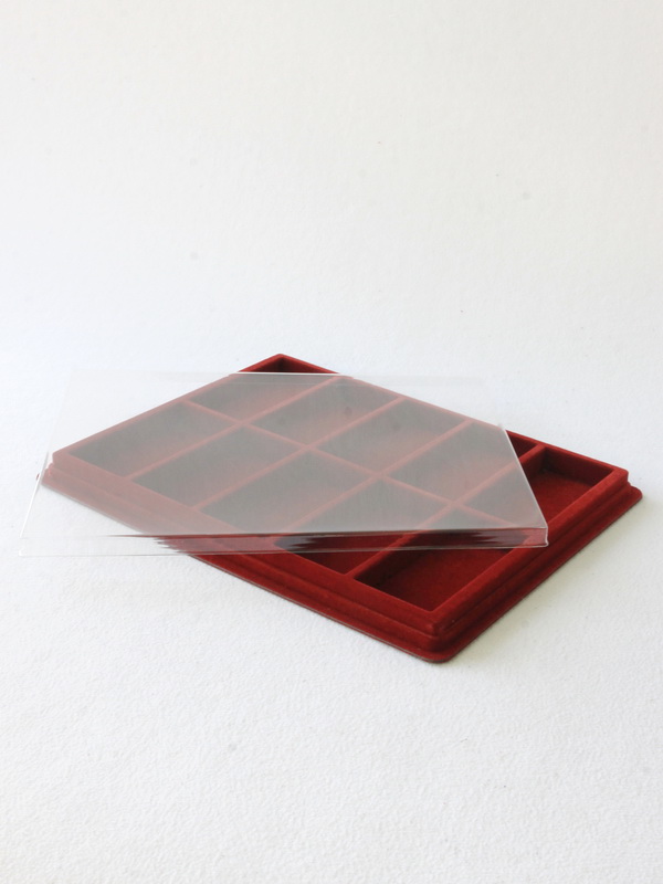 Планшет S (243х304х21 мм) на 10 ячеек (101х49х17 мм), тёмно-бордовый