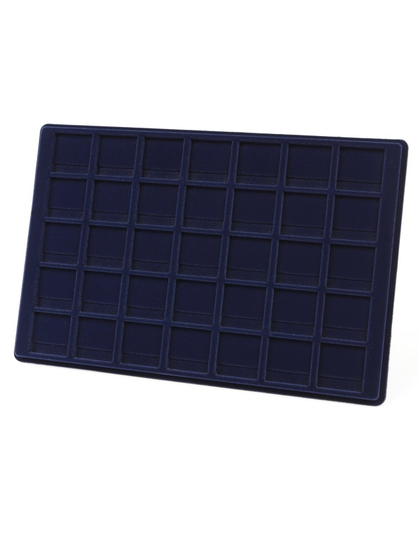  Планшет L (222х333х13 мм) для 35 монет в капсулах Quadrum Mini (38х38х6,7 мм), тёмно-синий