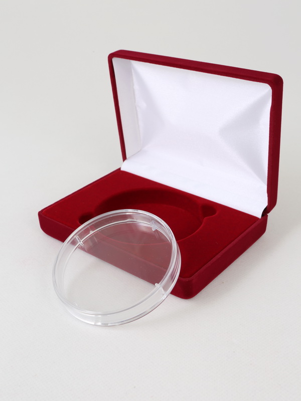  Футляр (142х102х42 мм) для монеты, медали в капсуле (диаметр 82 мм), тёмно-синий