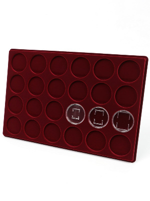 Планшет L (222х333х13 мм) для монет в капсулах d-46 мм (24 ячейки)