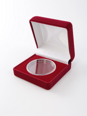 Футляр (80х80х40 мм) для монеты, медали диаметром 48 мм в капсуле Leuchtturm (диаметр ячейки 54 мм)