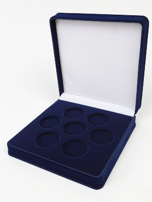 Футляр (186х192х50 мм) на 7 монет в капсулах (диаметр 46 мм)