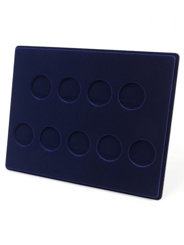  Планшет S (234х296х12 мм) для монет в капсулах d-44 мм (9 ячеек), тёмно-синий