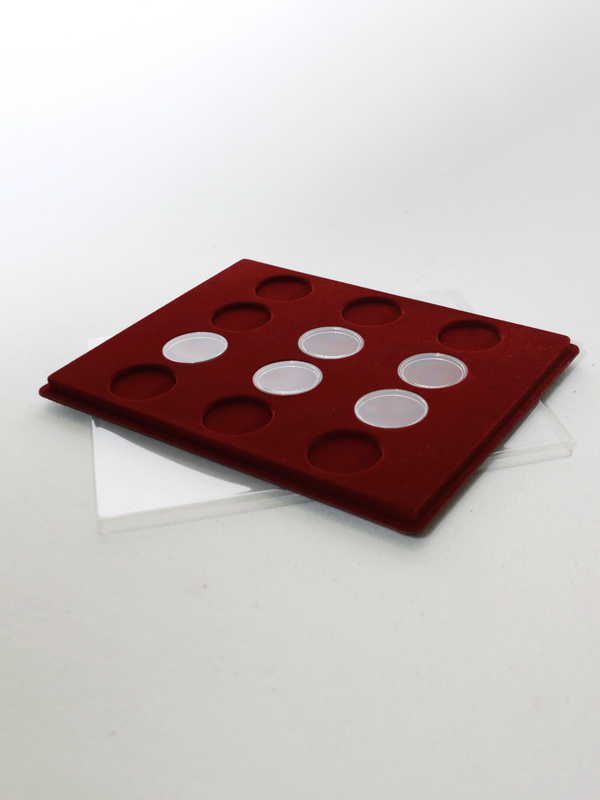 Планшет S (234х296х12 мм) для монет в капсулах d-46 мм (12 ячеек (3 по горизонтали, 4 по вертикали))