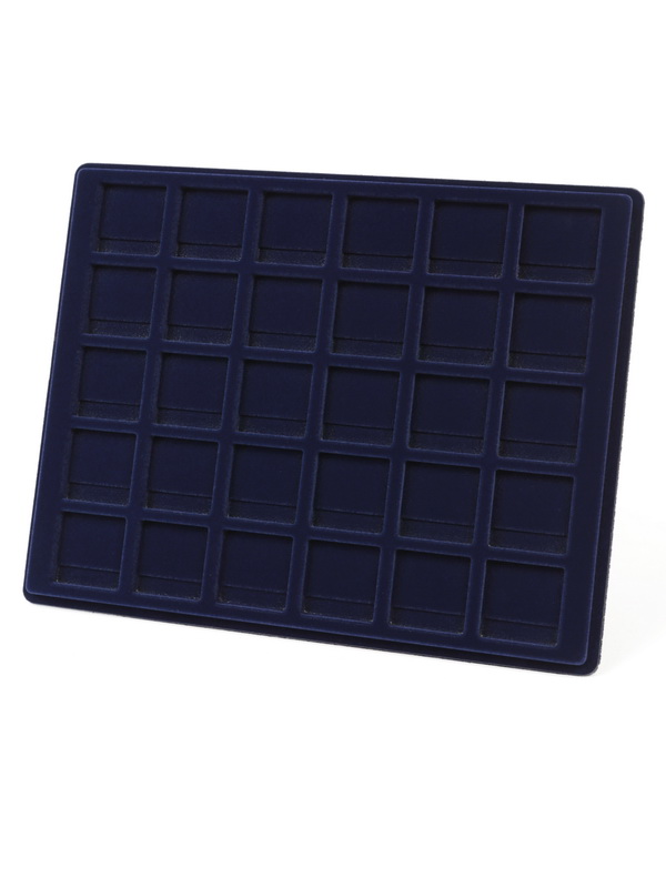  Планшет S (234х296х12 мм) для 30 монет в капсулах Quadrum Mini (38х38х6,7 мм), тёмно-синий