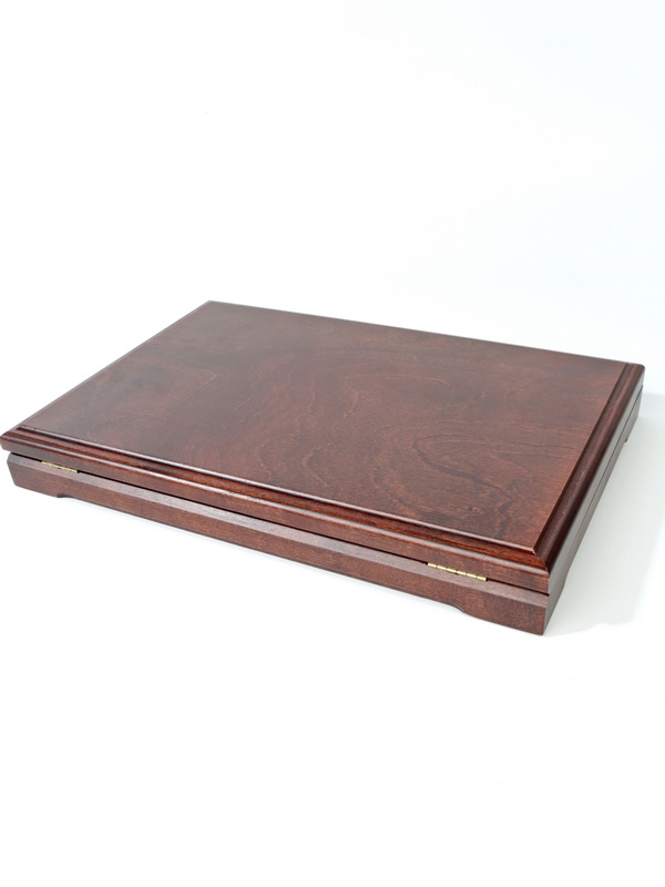  Футляр деревянный Vintage L (342х235х42 мм) для монет в капсулах d-44 мм (24 ячейки), тёмно-синий