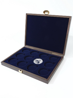 Деревянный футляр Carus XM (248х196х32 мм) для серии монет Australian Lunar Series III (1$, 1 oz silver proof) в капсулах