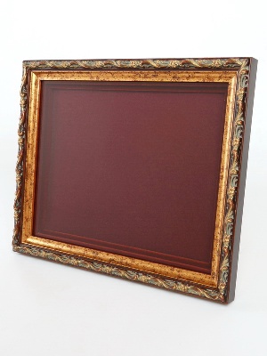Багетная рамка S серии «Барокко» (золото) под 1 ячейку (209х270х18 мм) с поролоновой вставкой