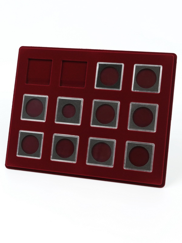 Планшет S (234х296х12 мм) для 12 монет в капсулах Quadrum (50х50х6 мм)