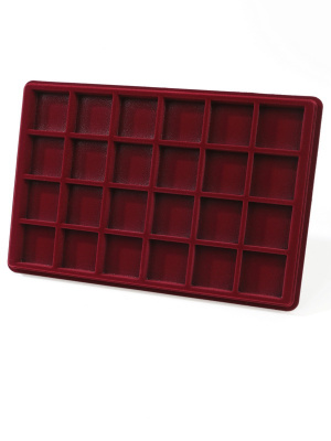  Планшет L (229х341х21 мм) на 24 ячейки (47х47х16 мм), тёмно-бордовый