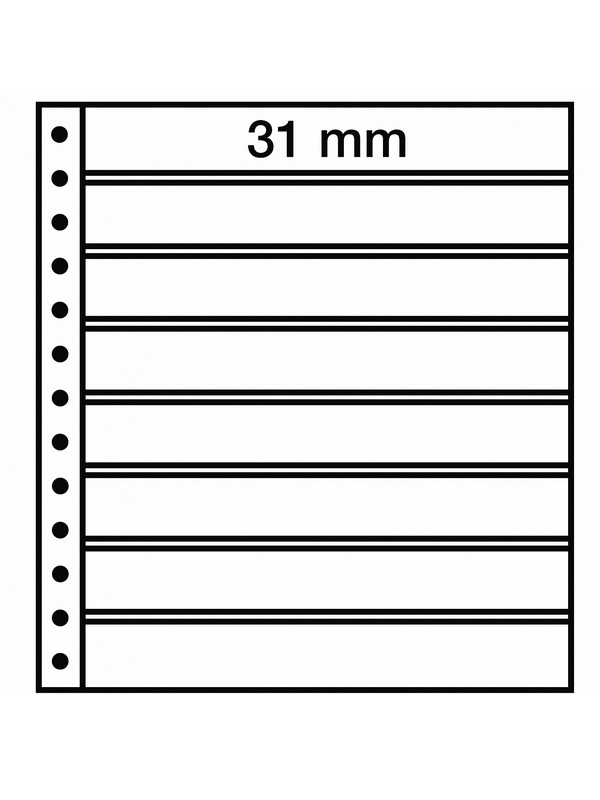 Листы-вкладыши R 8S (270х297 мм) на 8 ячеек (248х31 мм). Упаковка из 5 листов. Leuchtturm, 359393