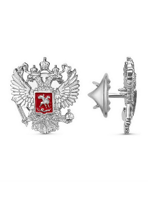 Значок Герб РФ, большой, серебрение, цанга
