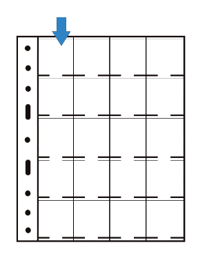 Лист-обложка для монет GRANDE M20K (240х296 мм) из прозрачного пластика на 20 ячеек (50х50 мм). Leuchtturm, 324851/1