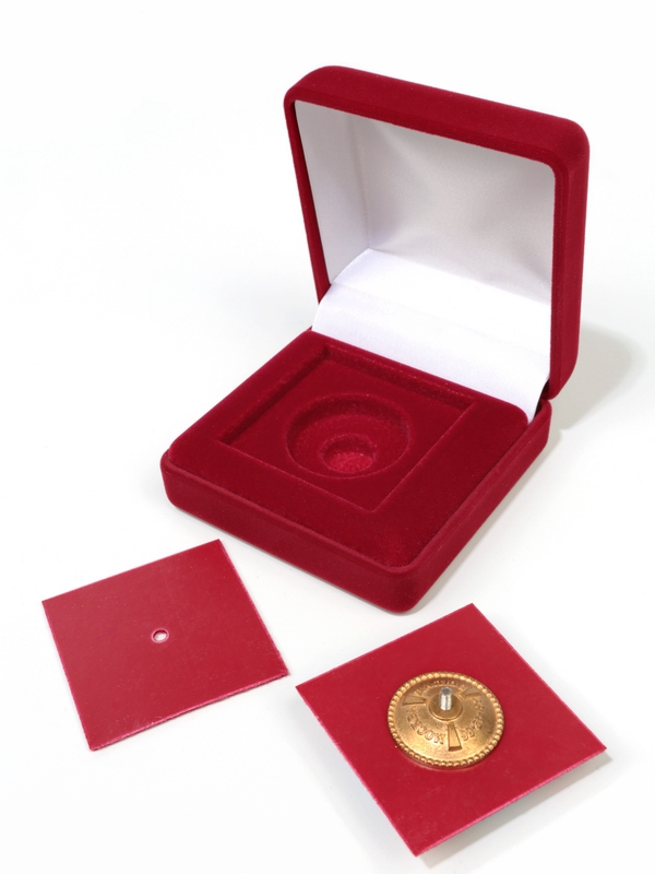  Футляр (92х92х52 мм) под знак с винтом, тёмно-синий