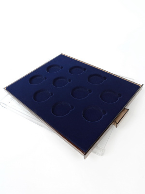  Кассета МВ для серии из 10 монет «The Queens Beasts» (5 pounds, 2 oz silver proof) в капсулах, тёмно-синий