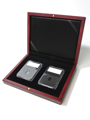 Деревянный футляр Volterra (194х149х32 мм) для 2 слабов NGC и PCGS (63х86х8 мм)