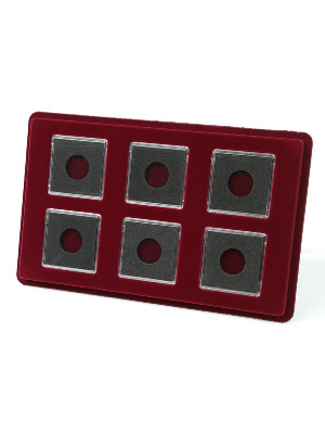 Планшет M (146х236х12 мм) для 6 монет в капсулах Quadrum (50х50х6 мм)