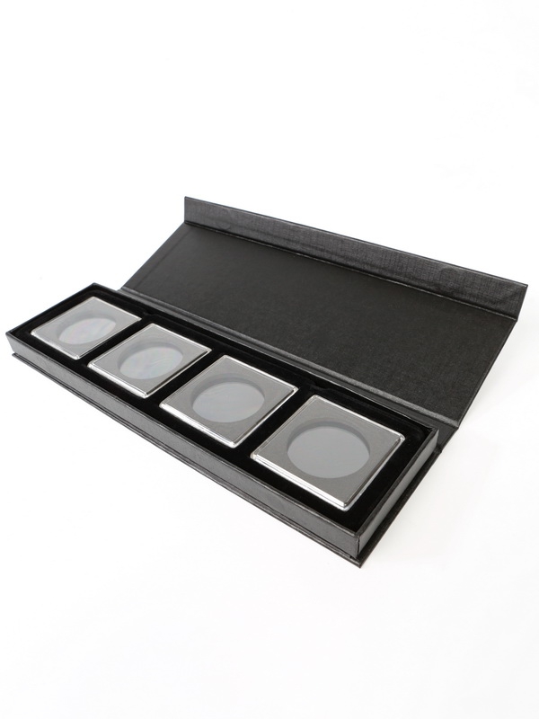 Футляр Airbox (243х74х20 мм) для 4 монет в капсулах Quadrum (50х50х6 мм). Leuchtturm, 347318