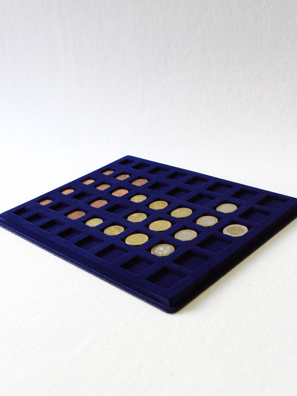  Планшет S (234х296х12 мм) для наборов разменных монет Евро (Euro). Вид 3, тёмно-синий