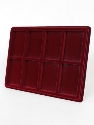 Планшет S (243х304х21 мм) на 8 ячеек (98х60х17 мм), тёмно-бордовый