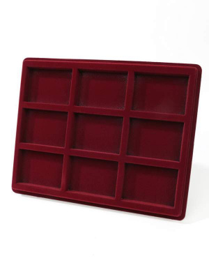 Планшет S (243х304х21 мм) на 9 ячеек (60х83х16 мм), тёмно-бордовый