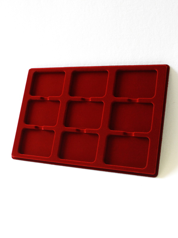  Планшет L (222х333х13 мм) для 9 слабов NGC (Америка) (61х86х8 мм), тёмно-бордовый