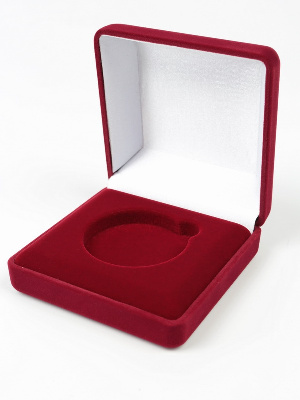 Футляр (92х92х40 мм) для монеты в капсуле (диаметр 50 мм). Ложемент выпуклый