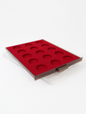  Кассета МВ для 15 монет в капсулах d-44 мм, светло-бордовый