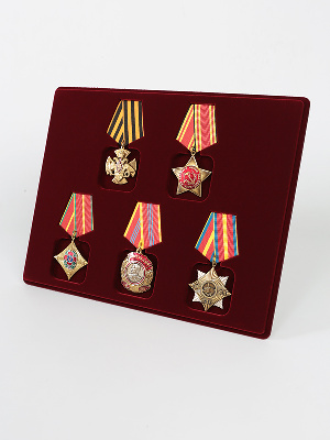 Планшет S (234х296х12 мм) на 5 орденов с пятиугольной колодкой