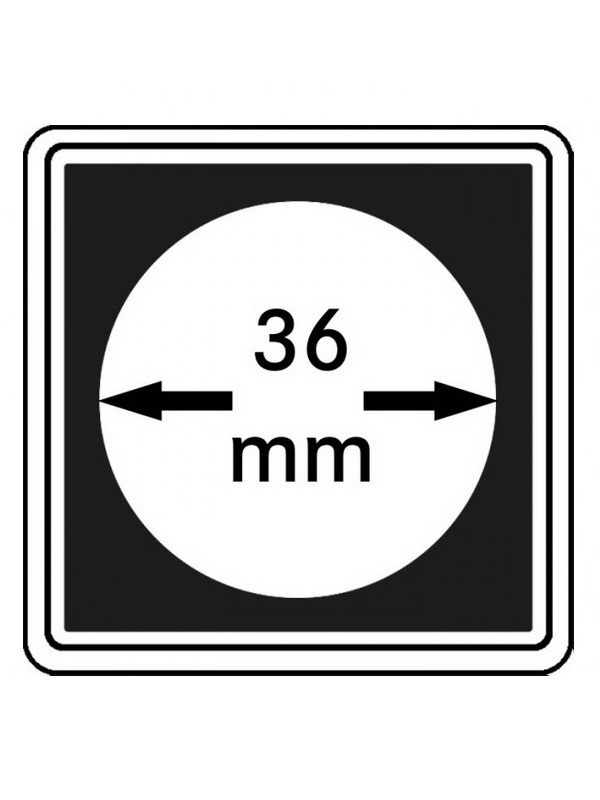 Капсулы Carree для монет 36 мм (в упаковке 4 шт). Lindner, 2240036