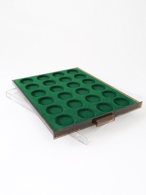 Кассета MB для 24 монет в капсулах CAPS 34 Leuchtturm. Диаметр ячейки 40 мм