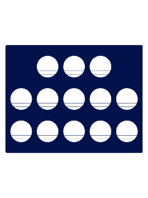 Футляр деревянный Volterra Uno (304х244х31 мм) для монет в капсулах d-44 мм (13 ячеек)