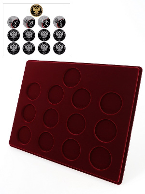 Планшет S (234х296х12 мм) для 1 золотой и 12 серебряных монет Чемпионат мира по футболу 2018 в капсулах