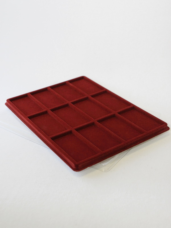  Планшет G (291х393х16 мм) на 12 ячеек (60х116х8 мм), тёмно-бордовый