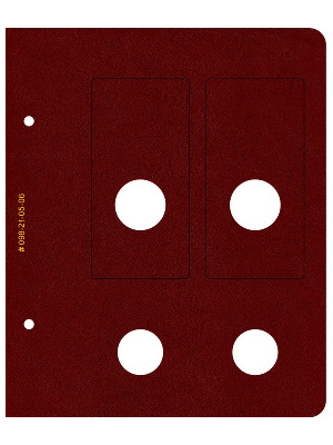 Лист для 2 блистеров и 2 монет 25 рублей. Альбо Нумисматико, 098-21-05-06