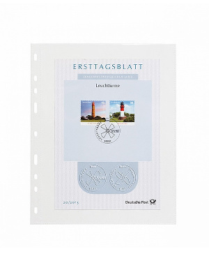 Листы-обложки OPTIMA SH252-1C (202х252 мм) из тонкого прозрачного пластика на 1 ячейку (180х245 мм). Упаковка из 50 листов. Leuchtturm, 361475