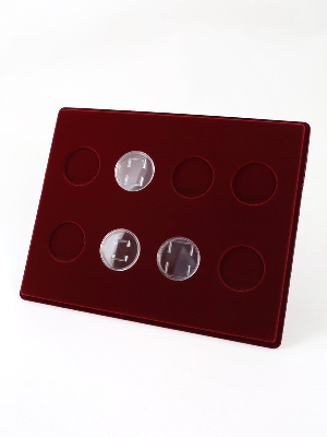 Планшет S (234х296х12 мм) для монет в капсулах d-46 мм (8 ячеек)