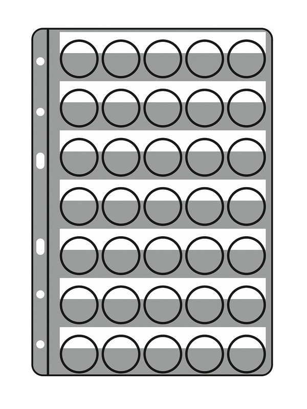 Листы COMPART для 35 крышек (колпачков) от шампанского / кромчатых пробок. Формат VARIO. Leuchtturm, 329193