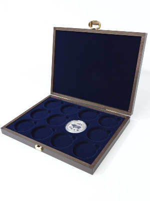 Деревянный футляр Carus XM (248х196х32 мм) для серии монет Australian Lunar Series II (1$, 1 oz silver proof) в капсулах