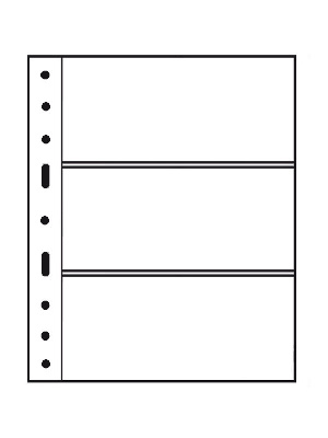 Листы-обложки GRANDE 3C (242х312 мм) из прозрачного пластика на 3 ячейки (216х98 мм). Упаковка из 5 листов. Leuchtturm, 308439