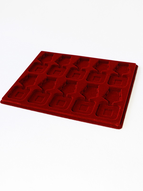 Планшет S (234х296х12 мм) на 10 орденов с пятиугольной колодкой, тёмно-бордовый