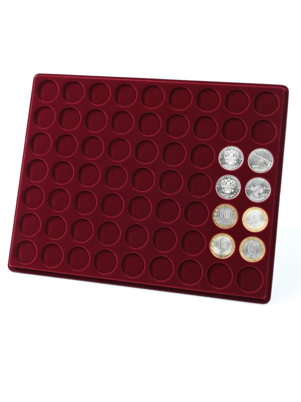 Планшет S (234х296х12 мм) для монет d-27 мм (63 ячейки)