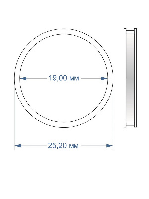 Капсулы для монет 19 мм (в упаковке 10 шт). Lindner, 2250019Р